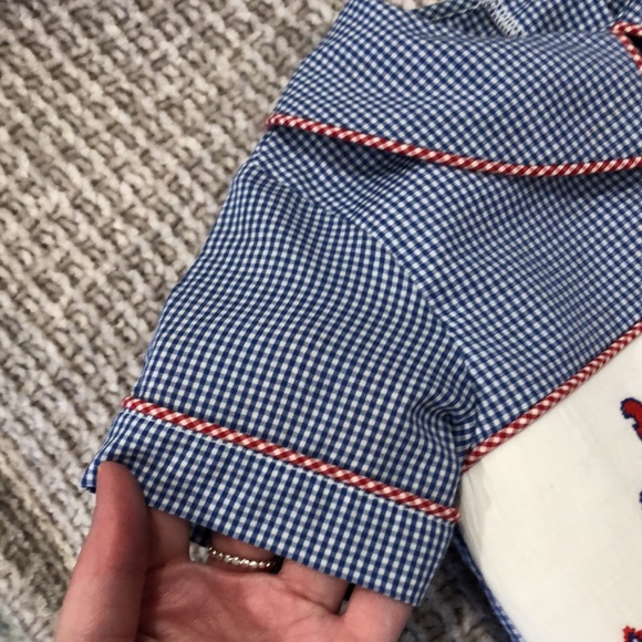Three Sisters Embroidered Gingham Romper 🦞 - Picture 6 of 16